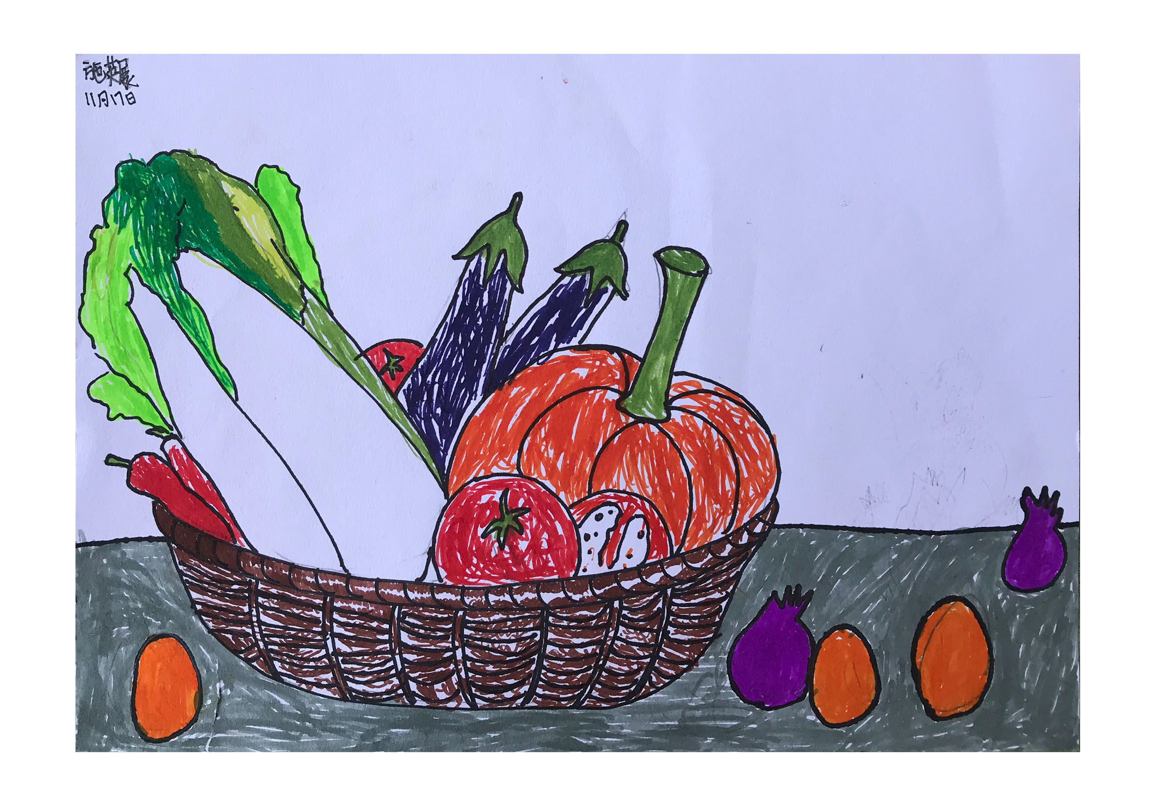 菜篮子画的图片,儿童绘画菜篮子,一篮蔬菜简笔画(第9页)_大山谷图库
