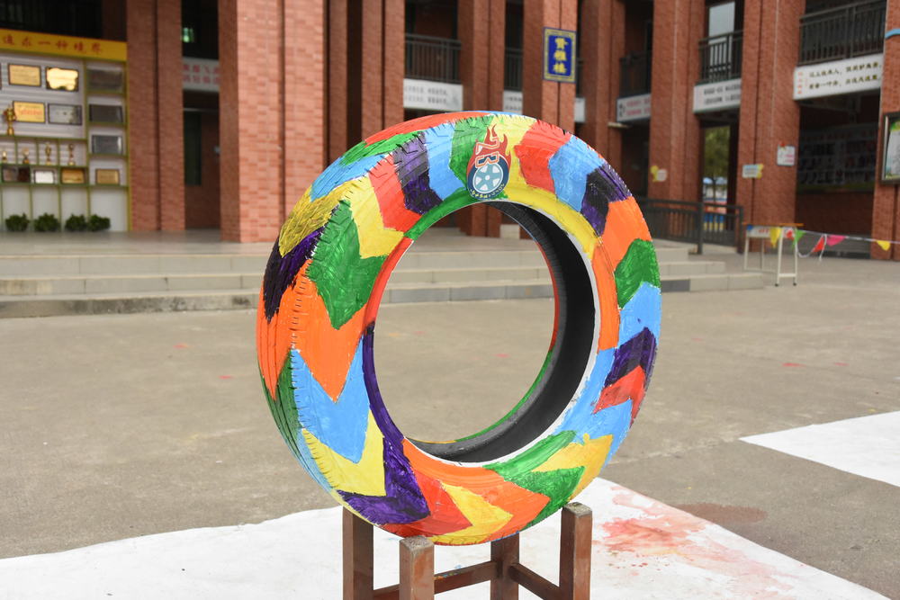 美轮美绘diy轮胎彩绘亲子活动作品评选